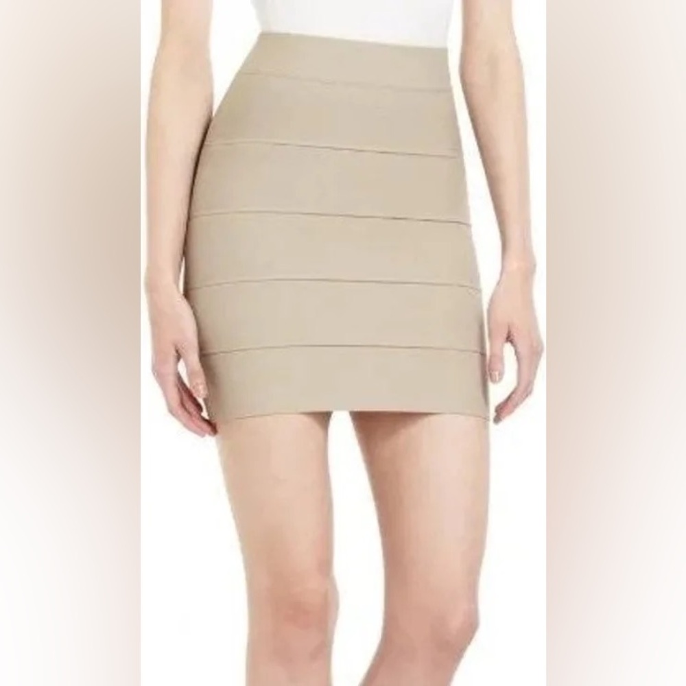 BCBGMaxAzria Beige Bandage Skirt, XS